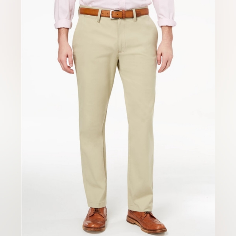 Club Room Men's Beige Stretch Cotton Chinos Casual Pants Size 34WX32L